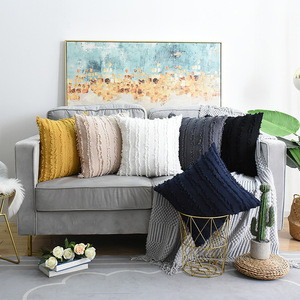 Cojines Decorativos Modernos Minimalistas de Algodón y Lino, Color Sólido, Rectangulares, Estilo Nórdico, con Relleno - Product Image 4