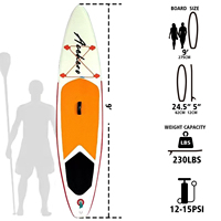 Vente en gros conception libre Planche d'été gonflable pour adolescents Point de chute Standup SUP Paddle Boarding avec accessoires complets OEM