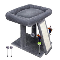 Arbre à chat tout-en-un avec lit et structure d'escalade ; Poteau à gratter en sisal en bois massif et panneaux de particules, adapté à toutes les saisons ; Chat