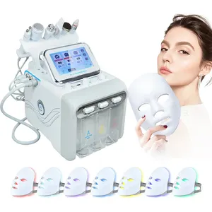 H2O2 Wasser Sauerstoff Hydra Gesichts maschine 7 in 1 Jet Peeling Hydro derma brasion RF Skin Lift LED Maske Maschine