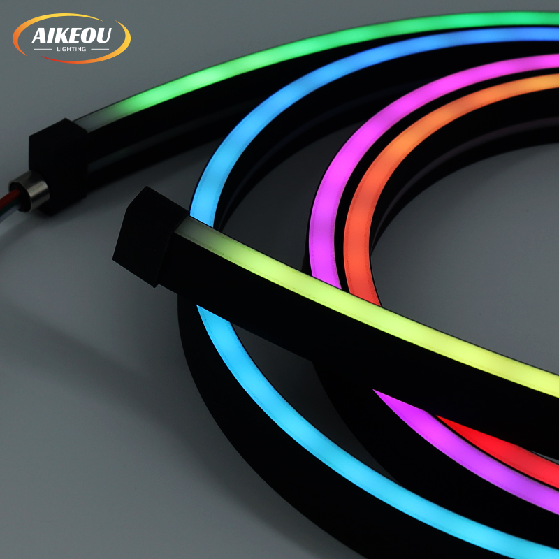 LED Neon Rope Strip 6*16mm Três Lados Luz Preta Flexível Inteligente Strip Light Led Neon Lights