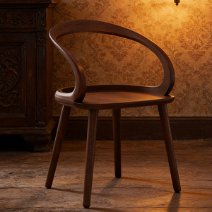 <span class=keywords><strong>Chaise</strong></span> en bois massif moderne avec ruban décoratif, en bois <span class=keywords><strong>de</strong></span> caoutchouc naturel, à bords arrondis, pour salon et salle à manger - Product Image 5