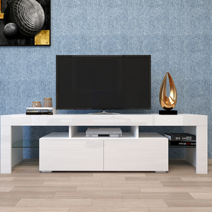 Modern Wood TV Stand with Adjustable Storage Shelves and TV Lift Fits 60-64in TVs for Living Room Hotel or Office - Product Image 6
