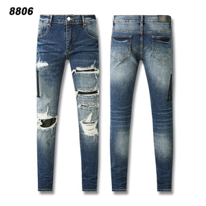 Jeans ricamati su misura pantaloni Amirs giacca toppa in Denim Jeans strappati ricamati pantaloni Jeans da uomo - Product Image 6