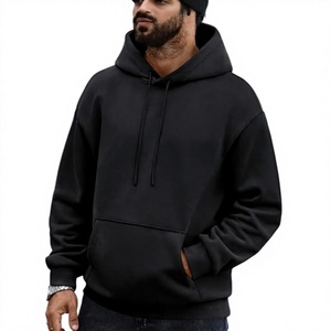 Sudadera con Capucha Negra para Hombre, Corte Regular, Color Sólido, Algodón French Terry, Informal, con Bolsillo Delantero, para Otoño, Beazer Sports, 300g, Estampado Puff - Product Image 5