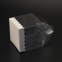Boîte d'emballage à emporter pour gâteaux et macarons en PVC hautement transparent, faite à la main, personnalisable avec insert en papier et autocollants