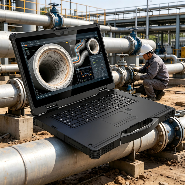 14inch RJ45/RS232 Intel Core Ultra 7 Industrial Rugged Laptop Computer