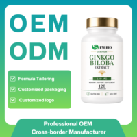 Capsules de Ginkgo Biloba 120 mg, Complément sans gluten et sans OGM, Soutien de la mémoire cérébrale, Marque privée disponible