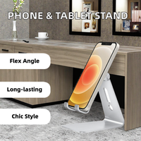 Support universel pour téléphone portable et tablette, réglable en hauteur et en angle, en ABS, design élégant et durable pour bureau/table.