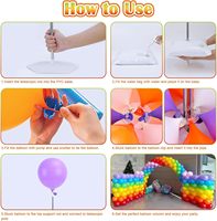 Kit de colonne de ballon à hauteur réglable pour sol avec guirlande de pilier télescopique en métal support de ballon de pilier télescopique en métal