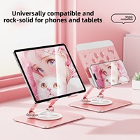 Support de tablette universel rotatif YANJIN ZJ-054, design patte de chat, acier au carbone, silicone, pliable, pour utilisation sur bureau