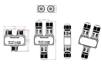 Conector de alimentación impermeable 2 P 3 pines IP68 tipo Y conector rápido sin tornillos de 3 vías para cámara de seguridad cableado de jardín paneles solares