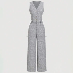 طقم بدلة نسائية مكون من قطعتين مصنوع من التويد، زي كاجوال للسيدات - Product Image 6