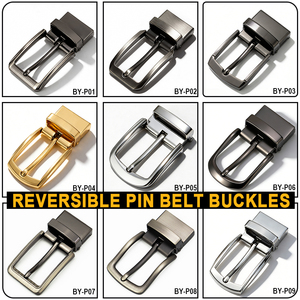 Boucles <span class=keywords><strong>de</strong></span> ceinture pour hommes en zinc, 4 couleurs, style décontracté et professionnel, accessoires argentés, logo personnalisé, boucles à ardillon réversibles double face dorées pour hommes - Product Image 2
