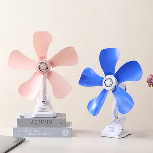 Table Top Fans 5 Blades Soft Wind Silent Electric Clamping Fan Mini Electric Fans For Home