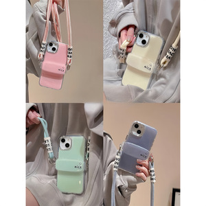 Funda para Teléfono con Correa Cruzada y Diseño de Cara Sonriente en Color Caramelo 2026 para iPhone 16 Pro Max 15 14, Funda Protectora de TPU Suave para Chicas - Product Image 2