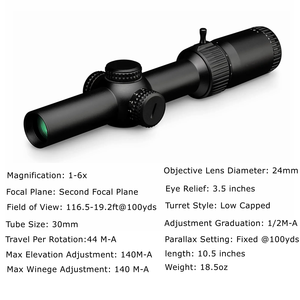 Độ phóng đại cao 1-6x24 săn bắn Sight phạm vi với IR chiếu sáng cổ phiếu giảm giá có sẵn - Product Image 6