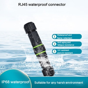 IP68 กันน้ําสายเชื่อม<span class=keywords><strong>ต่อ</strong></span> M16 2 Way สายไฟ RJ45 สองทางสายไฟหญิงวงกลม Power Connector - Product Image 2