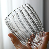 250ml 350ml clair isolé nervuré boire glace expresso gobelet tasse double paroi tasses à café en verre