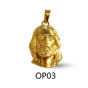 Joias Religiosas Certificadas, Colar com Pingente de Rosto de <span class=keywords><strong>Jesus</strong></span> Cristo em Ouro PVD 18k, Pingente de <span class=keywords><strong>Jesus</strong></span> em Aço Inoxidável 316L para Homens - Product Image 6