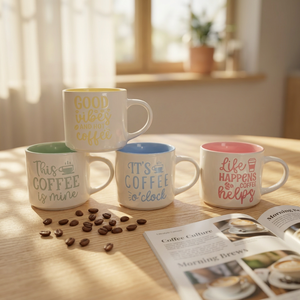 New Design Classic Ceramic Coffee Mug <b>Letter</b> Print Party Use Microwave & Dishwasher Safe Food Safe Hot Selling - Product Image 5