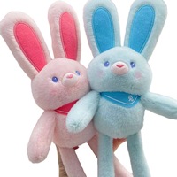 Jouet animal de Pâques porte-clés lapin en peluche poupées longues jambes doux mignon lapin porte-clés en peluche jouets jouets en peluche à changement de forme