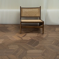 Parquet composite en bois massif à motifs irréguliers incrustés, adapté aux bébés, en noyer noir, en forme de lotus, artistique