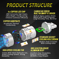 Ampoules LED pour voiture HCLIGHT CANBUS 12V, double couleur, blanc ambre jaune, 1157 3157 7443