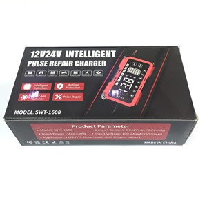 เครื่องชาร์จแบตเตอรี่รถยนต์และมอเตอร์ไซค์อัจฉริยะ 12V 16A 24V 8A สำหรับแบตเตอรี่ลิเธียม LiFePO4 AGM GEL ตะกั่วกรด พร้อมอะแดปเตอร์สำหรับรถยนต์ - Product Image 6