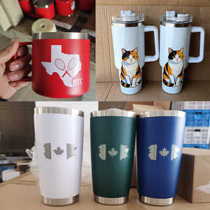 Vaso Térmico de Viaje de 40 oz con Diseño de Leopardo, Antiderrames, Doble Pared, para Bebidas Frías, con Asa, Logotipo de 30 oz, Color Morado y Rojo Tie Dye - Product Image 4