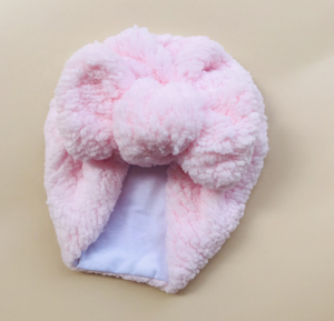 2025 bébé polaire Bonnet hiver bébé filles chapeau Super doux chaud épaissir laine d'agneau arc enfant en bas âge Turban nouveau-né extérieur bonnet chapeau - Product Image 4