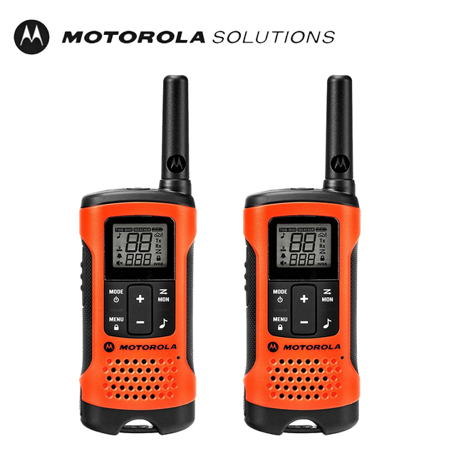 Motorola T265 Waterproof Rechargeable Walkie Talkie Pair of Portable Handheld Two-Way Radios with Charger Talkabout Series