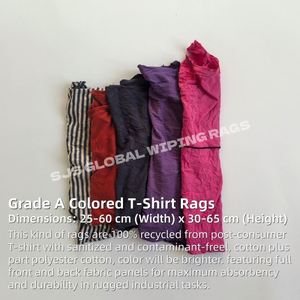 Trapos de Limpieza Mecánica de Algodón 100% Tejido, 1 KG, 10 KG, 25 KG, Trapos Industriales, Trapos de Camiseta de Colores - Product Image 2