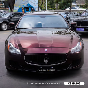 Pellicola Adesiva per Auto CARBINS PET Nero Charm Rosso, Vinile Super Lucido per Wrapping Completo, Protezione e Cambio Colore Auto - Product Image 1