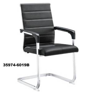 Mobilier de bureau en cuir noir chaise de bureau chaise de réunion avec accoudoir fixe 35974-4029B - Product Image 6