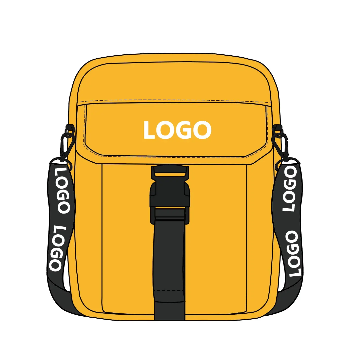 Custom Logo Fashion Polyester Mens Messenger Bag Cross body Sling Bags Mini Single shoulder pack for teen adults