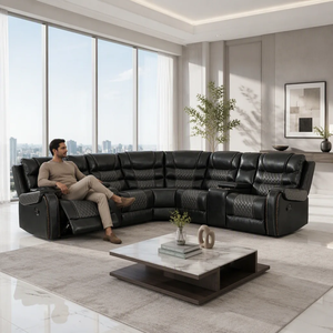 โซฟาหนังปรับเอนทรงมุมทันสมัยสำหรับห้องนั่งเล่น - Product Image 3