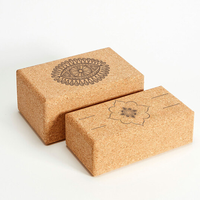 Bloque de Yoga de Corcho de Alta Densidad con Estampado de Mandala, Hecho de Corcho Natural Sostenible, Premium, Ecológico |   Bloques de Yoga Antideslizantes