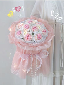 Rosa Rossa Lavorata a Mano all'Uncinetto, Fiore Artificiale per Regali, Bouquet da Matrimonio, Fai-da-Te, Festa della Mamma - Product Image 3