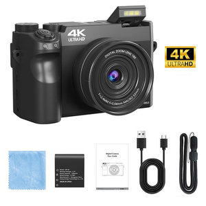 Cámaras Digitales 4K con Pantalla <span class=keywords><strong>HD</strong></span>, 75MP y Zoom 18X, WiFi, Enfoque Automático, Cámara con Lente Dual Delantera y Trasera para <span class=keywords><strong>Youtube</strong></span> - Product Image 1