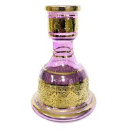 Accessoires de narguilé de couleur or de haute qualité de vente chaude-Shisha de narguilé arabe portable avec composants métalliques de bouteille en verre d'estampage à chaud