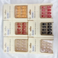 Vente en gros de faux ongles personnalisés à étiquette privée, forme œil de chat, carrés, 24 pièces, assortiment uni, brillants