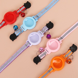 안전 버클 반사 GPS 애완동물 목걸이 훈련 추적기 에어태그용 개 고양이 목걸이 홀더 - Product Image 3