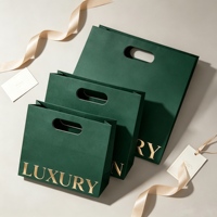 Sac Cadeau en Papier de Luxe Élégant avec Poignée Découpée, Sac Fourre-Tout Personnalisé pour Mariage et Fêtes, Emballage Cadeau en Papier avec Logo Personnalisé