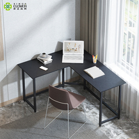 Bureau d'ordinateur de jeu en bois et acier simple en forme de L