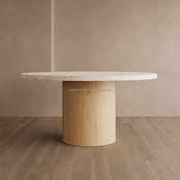 Sageliving Table de salle à manger italienne de luxe simple et moderne Ensemble 4 chaises Mobilier de salle à manger Table ronde Ensemble 4 places