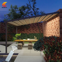 Auvent Extérieur Motorisé Rétractable Toit en Aluminium Couverture de Pergola Auvent Protection Solaire Électrique pour Patio Pavilion Nature Style