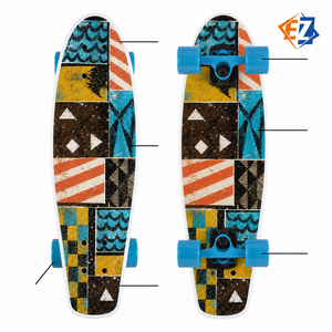 <span class=keywords><strong>Skateboard</strong></span> <span class=keywords><strong>Vintage</strong></span> Cruiser 24 pouces avec planche patchwork pour adolescents, idéal pour le jeu urbain, logo personnalisé, vente en gros OEM - Product Image 4