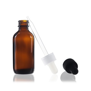 面部丝网印刷2oz玻璃滴管油血清瓶60毫升护肤琥珀粉底瓶 - Product Image 3