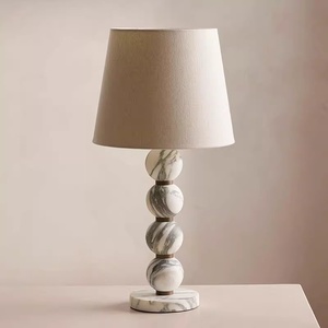 Lampe en rotin moderne écologique en marbre Calacatta Viola poli naturel <span class=keywords><strong>d</strong></span>'usine pour <span class=keywords><strong>chambre</strong></span> à coucher, chevet, salon - Product Image 6